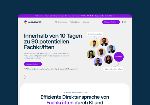 Branding Package Example: Webflow website for AI-enhanced recruitment agency