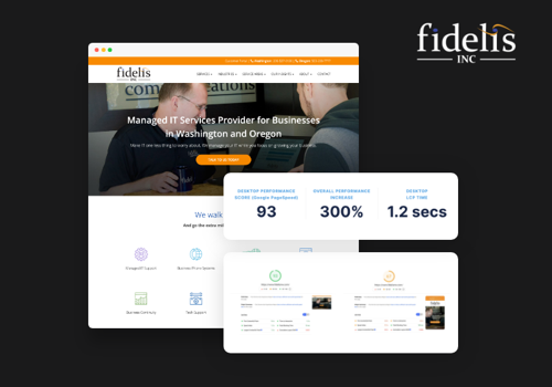 Web Design Package Example: WordPress Site Scores a 93 Web Performance Rating