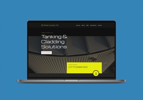 Web Design Package Example: Single Page Website for Tank Clad Ltd