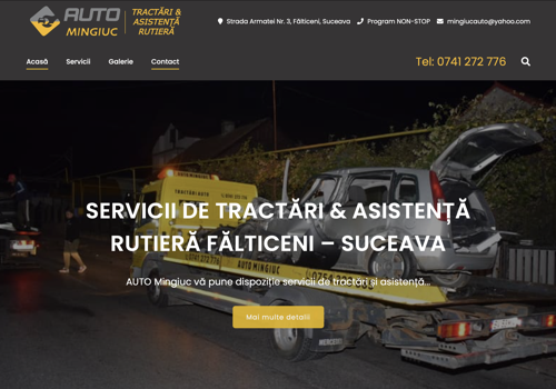 Web Development Package Example: Car Towing Web Platform