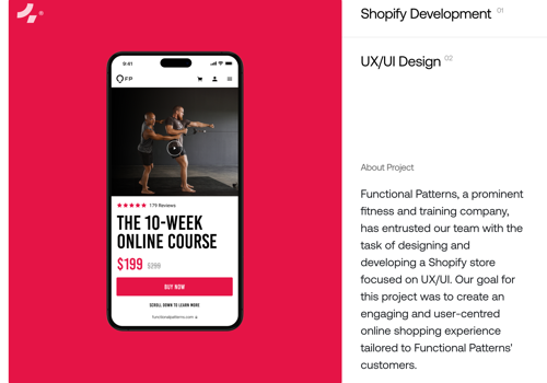 UX/UI Design Package Example: Shopify Development & Design | Functional Patterns