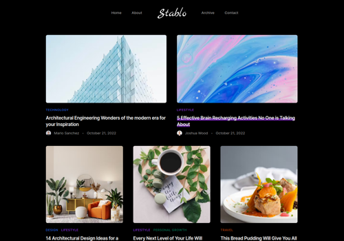 Web Design Package Example: Fully functional Blog application