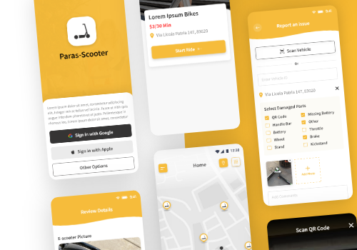 Mobile App Development Package Example: Scooter Rental App