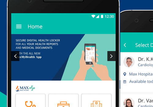 Mobile App Development Package Example: Max Health - Healthcare App