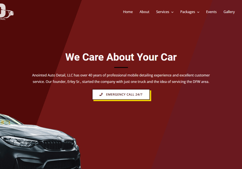 Web Design Package Example: Anointed Auto Detail