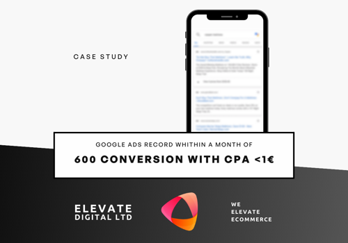 Pay Per Click Package Example: Over 600 conversions in a month with CPA <1€