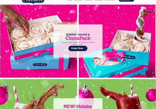 Web Design Package Example: Cinnabon