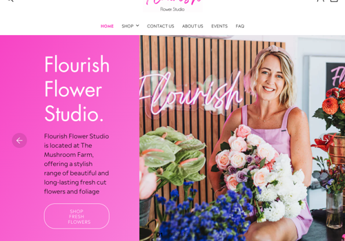 E-Commerce Development Package Example: Flourish Flowers Studio
