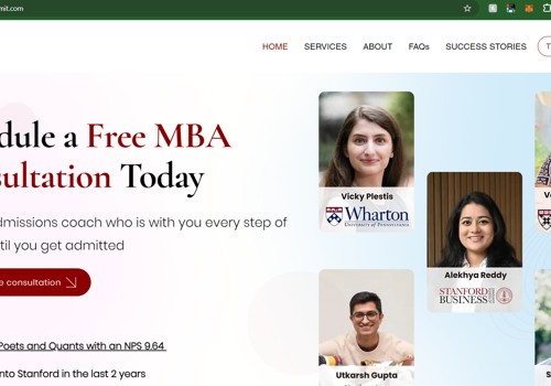 Web Design Package Example: Website Design of Amrit Admit