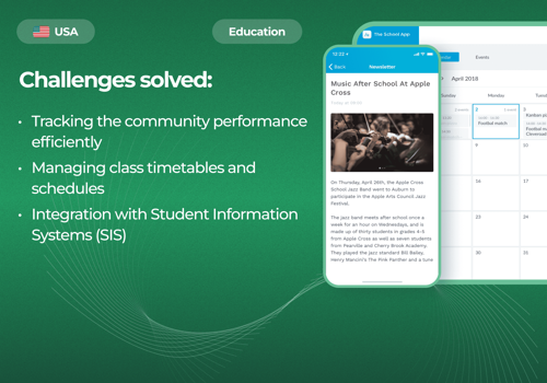 Mobile App Development Package Example: School community App
