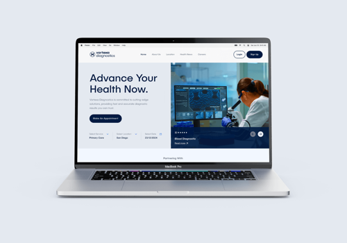 Branding Package Example: Vortexa Diagnostics - Clinics & Laboratory