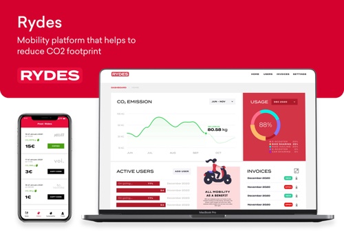 Web Development Package Example: Mobility platform that helps to reduce CO2 level