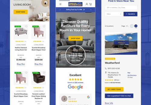 UX/UI Design Package Example: Canales Furniture: Shopify Redesign