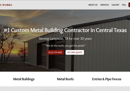 Web Design Package Example: Web Upgrade for Custom Metal Building Contractor