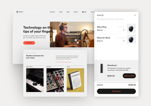 E-Commerce Development Package Example: Genki – headless Shopify with wearables