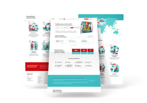 Web Design Package Example: Job Abroad - dedicated Company Website