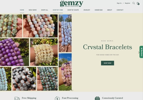 Branding Package Example: Gemzy E-Commerce Website Design