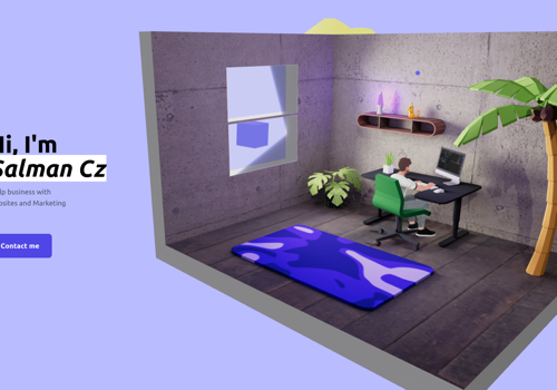 Web Design Package Example: 3D portfolio with animations