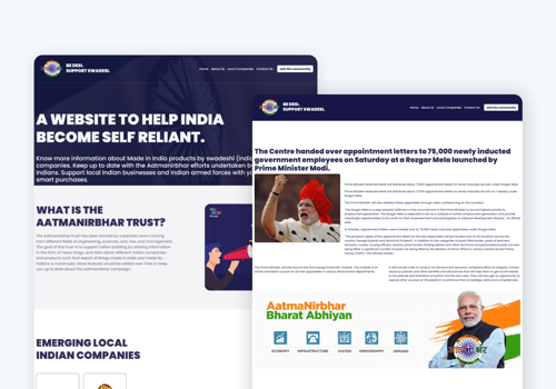 Web Design Package Example: The Aatmanirbhar Bharat