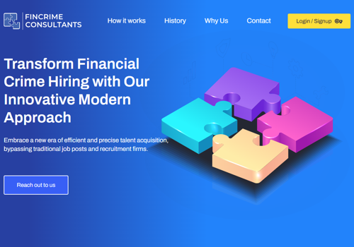 Web Development Package Example: Hiring Fincrime Consultants through Portal