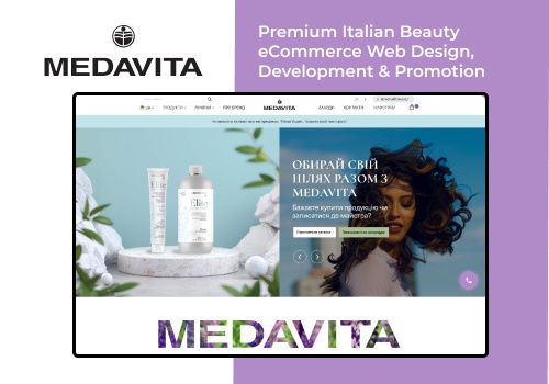 Web Design Package Example: Exclusive premium beauty eCommerce site MEDAVITA