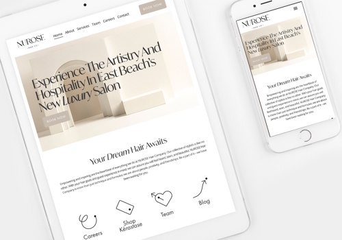 Web Design Package Example: NUROSE Hair Company