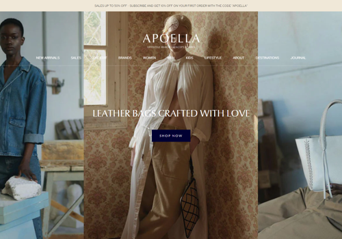 E-Commerce Development Package Example: apoella.com apo τη Τhink Plus