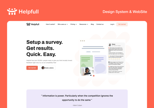 UX/UI Design Package Example: Website and Software design for Survey platform