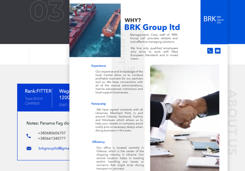 Web Development Package Example: BRK Group LTD - corporate website