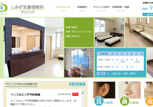 Web Development Package Example: Shimizu Otolaryngology Clinic