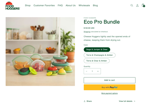 E-Commerce Development Package Example: Food Huggers Shopify Development and Support