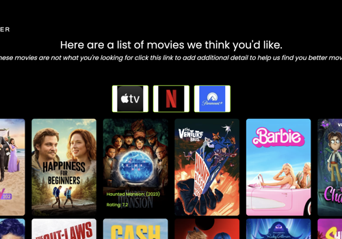 Web Development Package Example: AI powered movie recommendation webapp