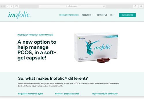 Web Design Package Example: Inofolic - Product Website and Patient Material