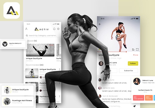 Web Design Package Example: Activ - Video based fitness application