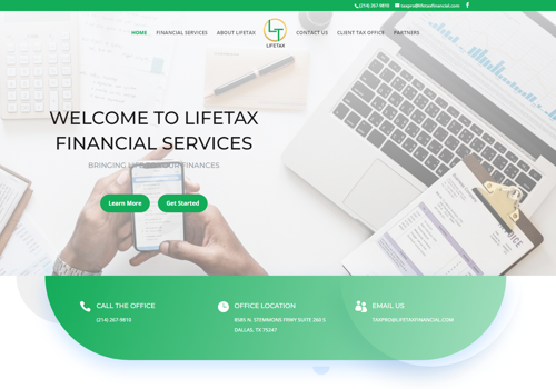 Web Design Package Example: Life Tax Financial