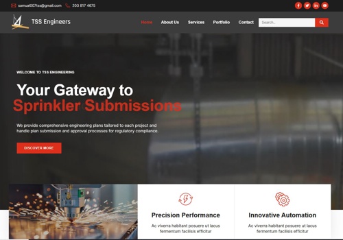 Web Design Package Example: Sam Engineering