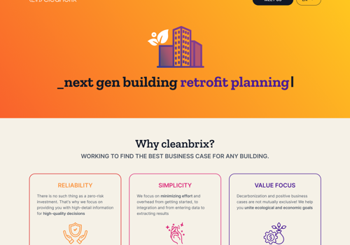 UX/UI Design Package Example: Energy analysis software company website