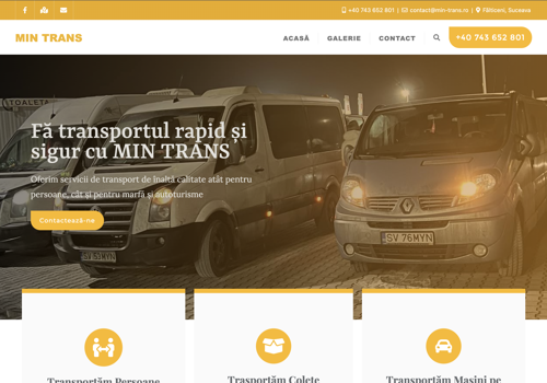 Web Development Package Example: International Transport Company