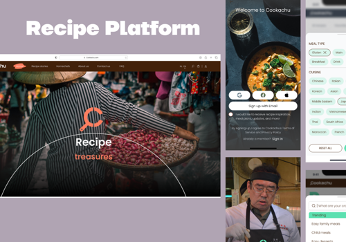 UX/UI Design Package Example: Cookachu - Recipe platform
