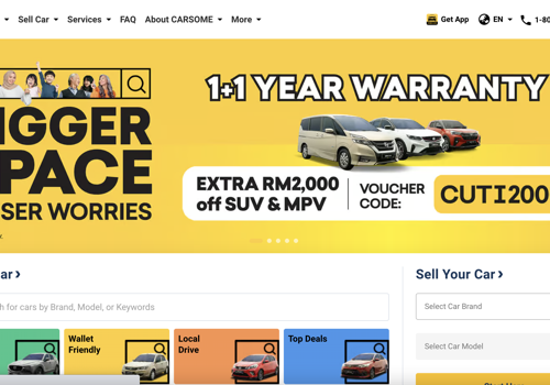 Web Design Package Example: Carsome: Custom software for online car bidding