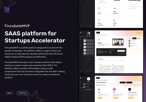 UX/UI Design Package Example: SAAS platform for Startups Accelerator