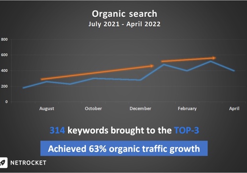 Search Engine Optimization Package Example: SEO promotion for a kitchen furniture company