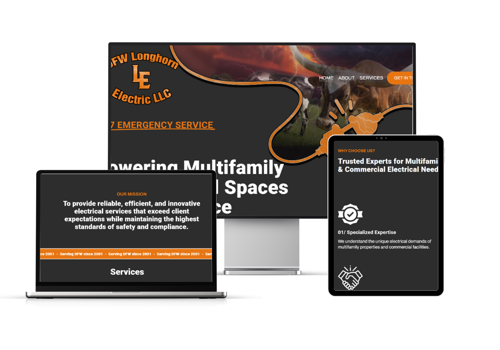 Web Design Package Example: DFW Longhorn Electric