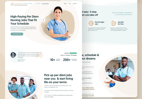 UX/UI Design Package Example: Nurse Staffing & Recruiting