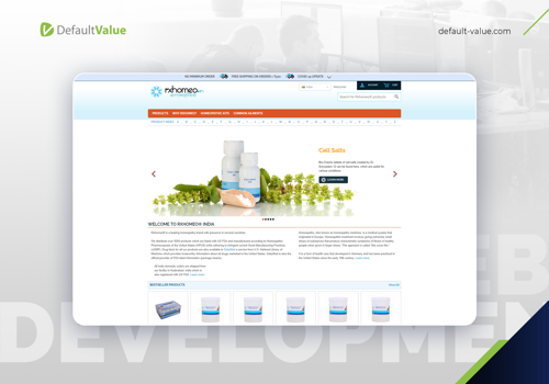 Web Development Package Example: American seller of homeopathic products