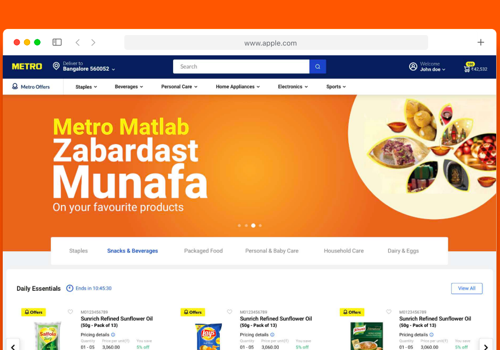 UX/UI Design Package Example: Metro Cash and Carry - E-Commerce Platform