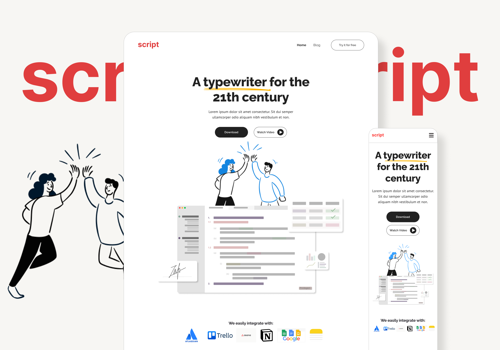 Web Design Package Example: UX UI website redesign for Script