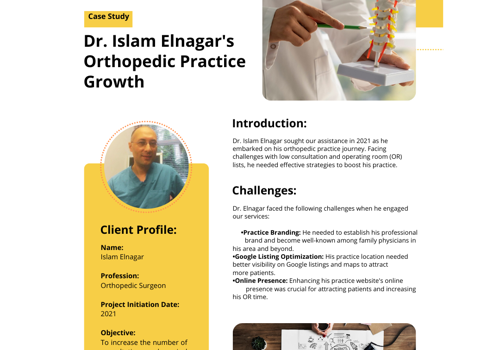Branding Package Example: Dr. Islam Elnagar's Orthopedic Practice Growth