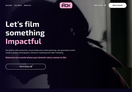 UX/UI Design Package Example: Showcase for iRox Pictures' Creative Portfolio
