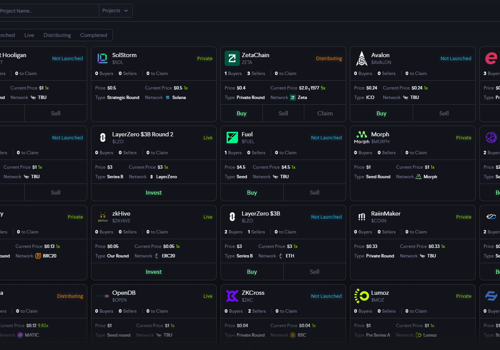 UX/UI Design Package Example: Crypto Venture Capital Firms Portal
